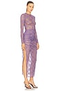 view 2 of 3 Long Sleeve Tucked Dress in Grape