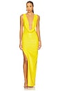 view 1 of 5 Draped Cowl Column Dress in Yellow