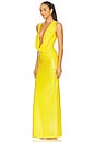 view 3 of 5 Draped Cowl Column Dress in Yellow