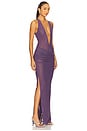 view 2 of 4 Tucked Halter Column Dress in Grape
