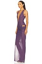 view 3 of 4 Tucked Halter Column Dress in Grape