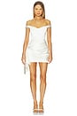 view 1 of 3 Off Shoulder Draped Mini Dress in White