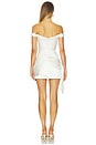 view 3 of 3 Off Shoulder Draped Mini Dress in White