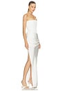 view 2 of 3 Strapless Longline Draped Column Gown in White