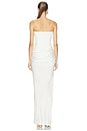 view 3 of 3 Strapless Longline Draped Column Gown in White