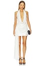 view 1 of 4 Halter Draped Wrap Mini Dress in White