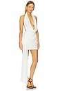 view 2 of 4 Halter Draped Wrap Mini Dress in White