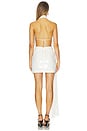 view 3 of 4 Halter Draped Wrap Mini Dress in White