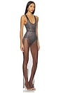 view 2 of 4 Crystal Mesh Column Dress in Espresso