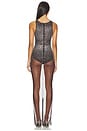 view 3 of 4 Crystal Mesh Column Dress in Espresso