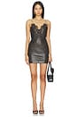 view 1 of 3 Bikini Leather Mini Dress in Dark Brown