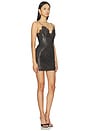 view 2 of 3 Bikini Leather Mini Dress in Dark Brown
