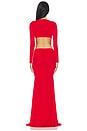 view 3 of 3 Long Sleeve Twist Gown in Red