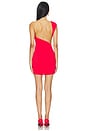 view 3 of 3 One Shoulder Open Back Mini Dress in Red