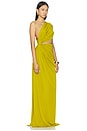 view 2 of 4 One Shoulder Draped Gown in Chartreuse