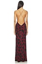 view 3 of 3 Wrap Asymmetric Gown in Port & Black
