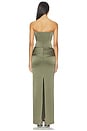 view 3 of 3 Strapless Longline Corset Twist Drape Column Dress in Deep Sage