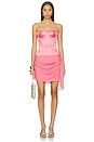 view 1 of 4 Strapless Cupped Longline Corset Mini Dress in Coral