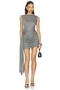 view 1 of 4 Sleeveless Knot Mini Dress in Grey