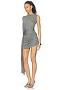 view 3 of 4 Sleeveless Knot Mini Dress in Grey