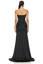 view 4 of 4 Strapless Curved Corset Drape Gown in Black