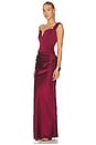 view 4 of 5 Off Shoulder Longline Sweetheart Drape Column Dress in Port