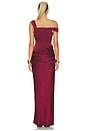 view 5 of 5 Off Shoulder Longline Sweetheart Drape Column Dress in Port