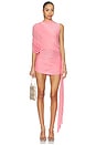 view 1 of 4 Draped Mini Tie Dress in Coral