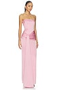 view 2 of 3 Strapless Drape Sash Column Dress in Peony
