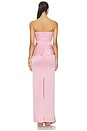 view 3 of 3 Strapless Drape Sash Column Dress in Peony