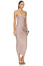 view 2 of 4 Strapless Drape Column Dress in Mink