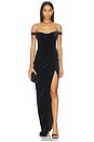 view 1 of 3 Off Shoulder Cupped Drape Gown in Black