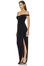 view 2 of 3 Off Shoulder Cupped Drape Gown in Black