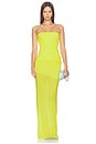 view 1 of 4 Strapless Tucked Column Dress in Yellow