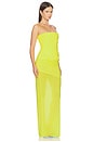 view 2 of 4 Strapless Tucked Column Dress in Yellow