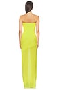 view 3 of 4 Strapless Tucked Column Dress in Yellow