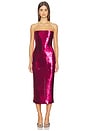 view 1 of 4 Strapless Sequin Dress in Raspberry