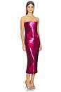 view 2 of 4 Strapless Sequin Dress in Raspberry