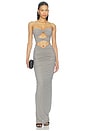 view 1 of 3 Strapless Sweeheart Ruched Column Dress in Grey