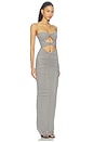 view 2 of 3 Strapless Sweeheart Ruched Column Dress in Grey