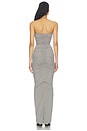 view 4 of 3 Strapless Sweeheart Ruched Column Dress in Grey