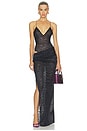 view 1 of 4 Bikini Asymmetric Drape Column Dress in Black
