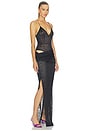 view 2 of 4 Bikini Asymmetric Drape Column Dress in Black