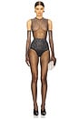 view 5 of 6 Crystal Mesh Brief in Black