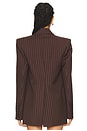 view 4 of 6 Lurex Pinstripe Single Breasted Oversize Blazer in Chocolate