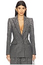view 1 of 5 Crystal Embellished Fitted Blazer in Slate Grey
