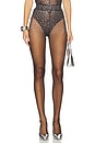 view 1 of 6 Crystal Mesh Stocking in Espresso