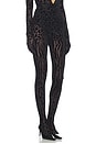 view 2 of 6 Animal Print Burnout Stocking in Black