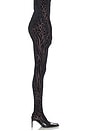 view 3 of 6 Animal Print Burnout Stocking in Black