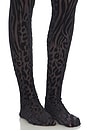 view 6 of 6 Animal Print Burnout Stocking in Black